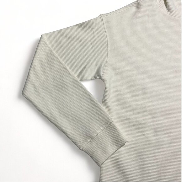 Lands' End Long-Sleeve Waffle Funnel Neck Top White Medium, New - Picture 6 of 9